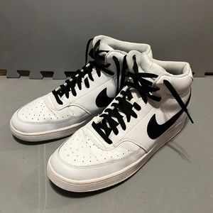 Nike court vision mid sneakers, white, mens 13